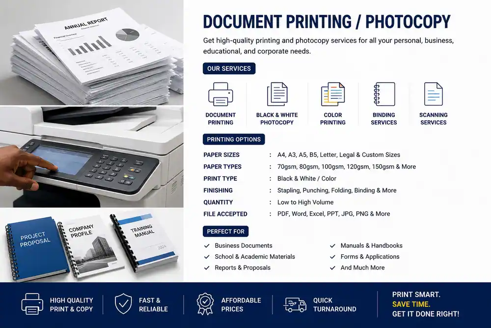 Document Printing & Photocopies printing Nigeria