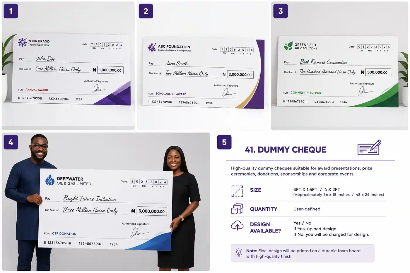 Dummy Cheque printing Nigeria